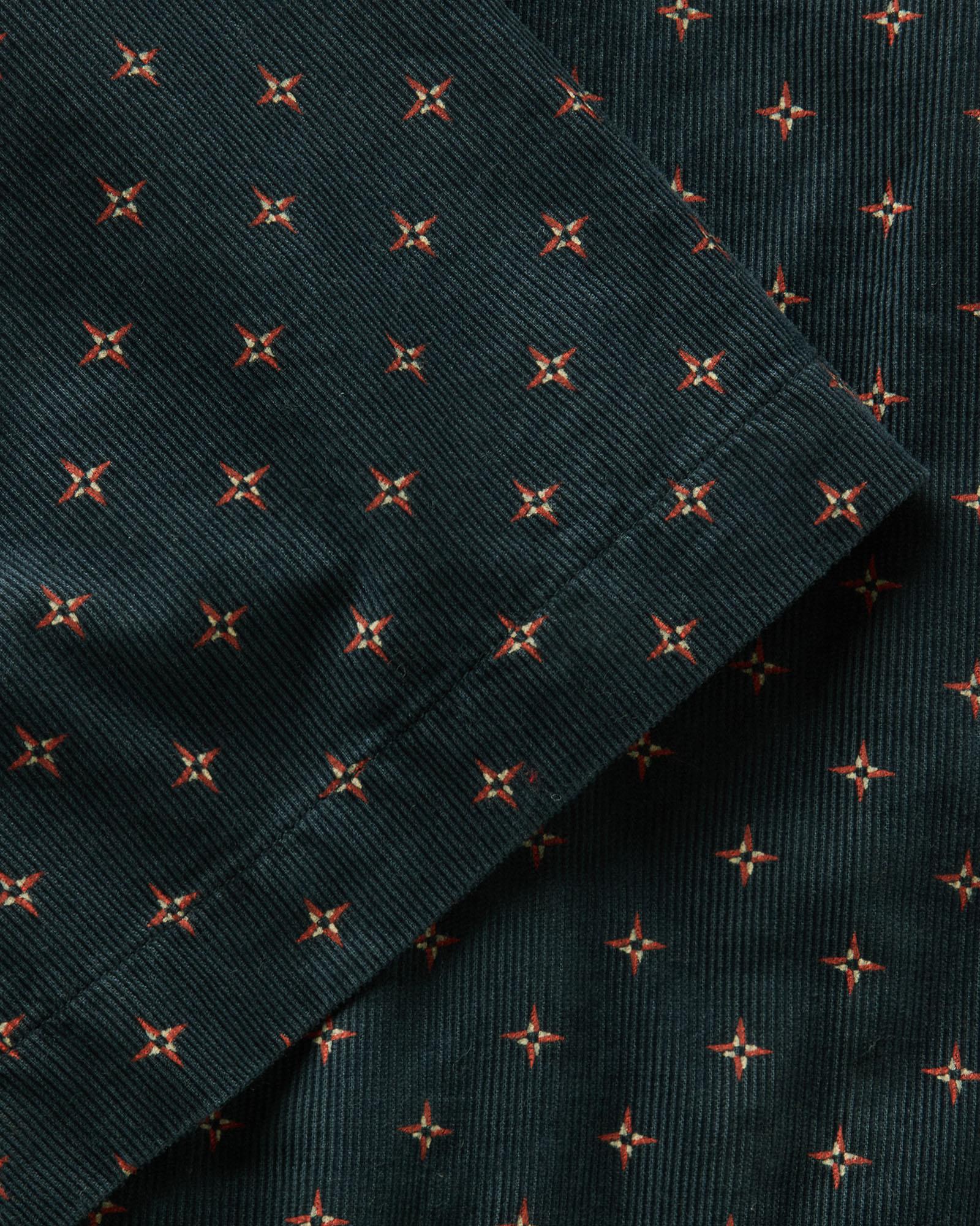 The Conrad Shirt in Navy Pigeon Foulard Pincord